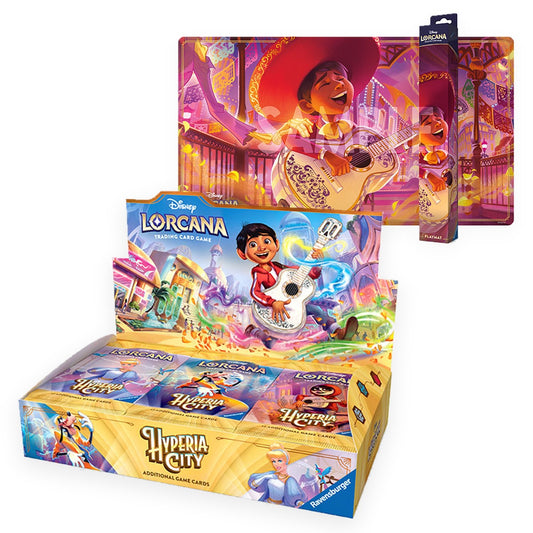 Disney Lorcana - Hyperia City - Booster Box + Playmat Bundle - Coco Miguel