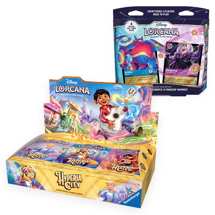 Disney Lorcana - Hyperia City - Booster Box + 2-Player Starter Set Bundle